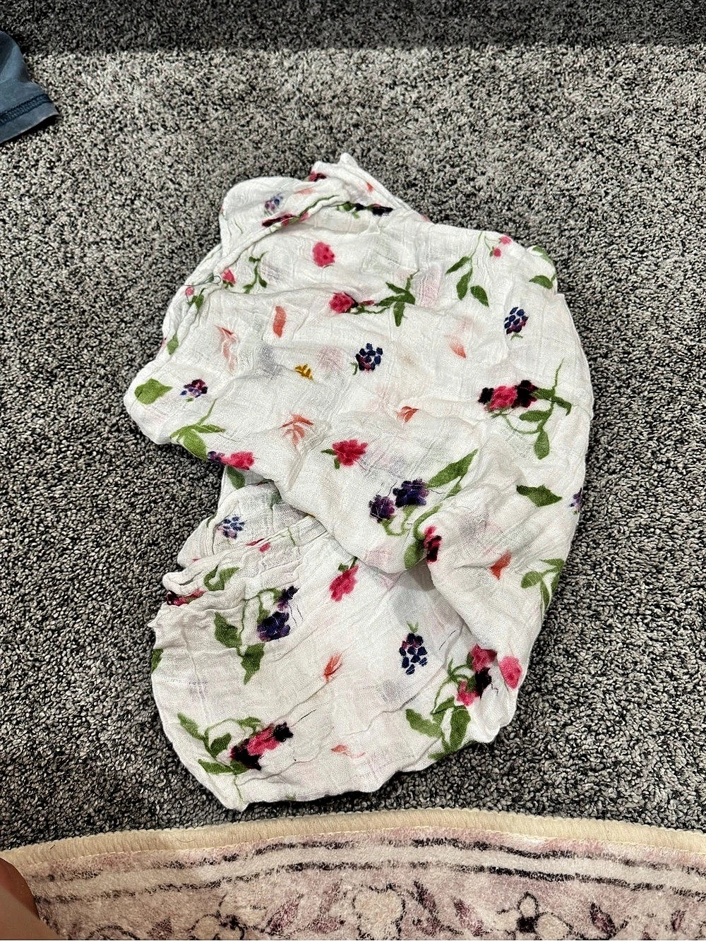 Floral White Pink Swaddle